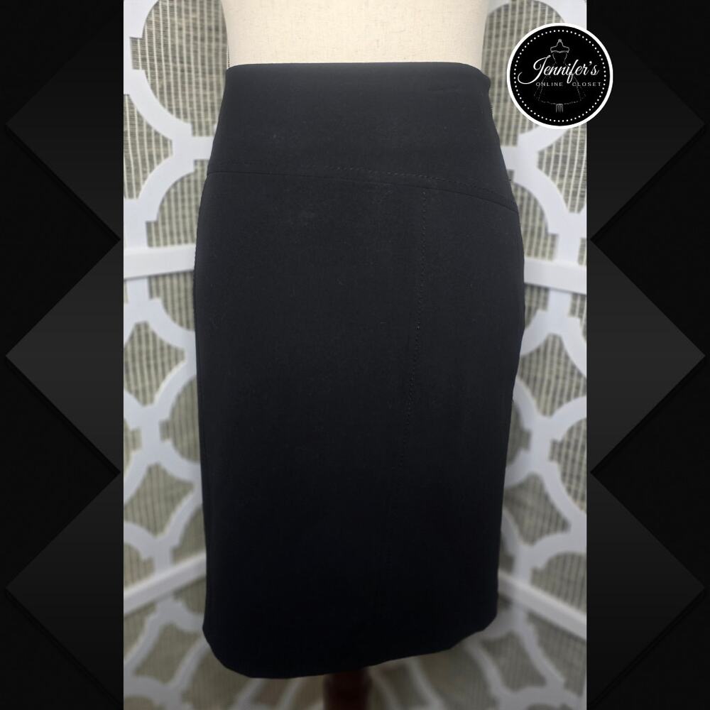 3/$30 D Studio Black Stitching Accent Side Zip Pencil Skirt Size 12